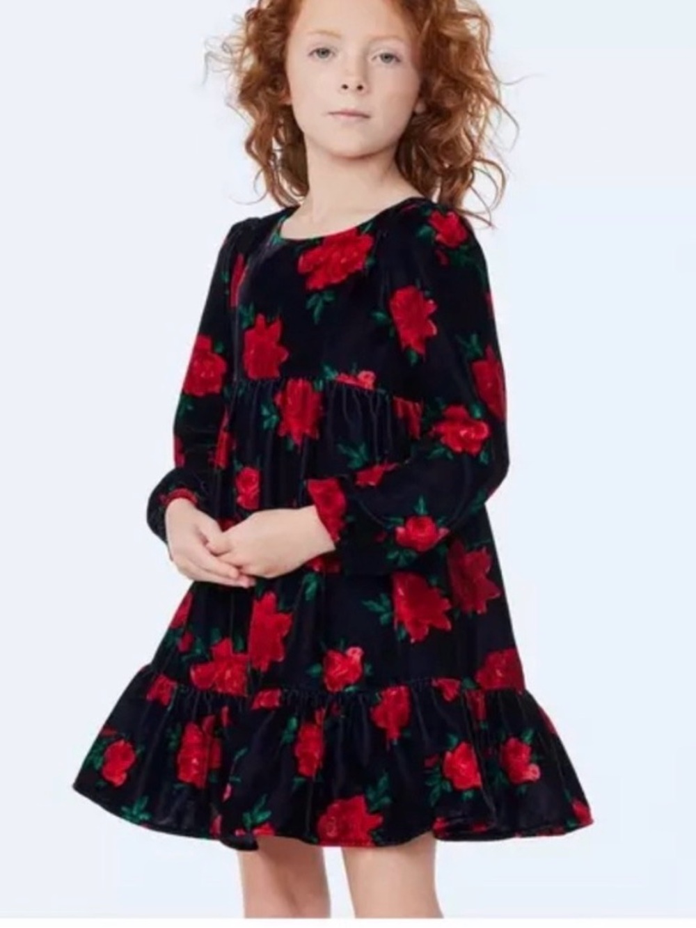 Janie & Jack Size 4 Velvet Rose Dress